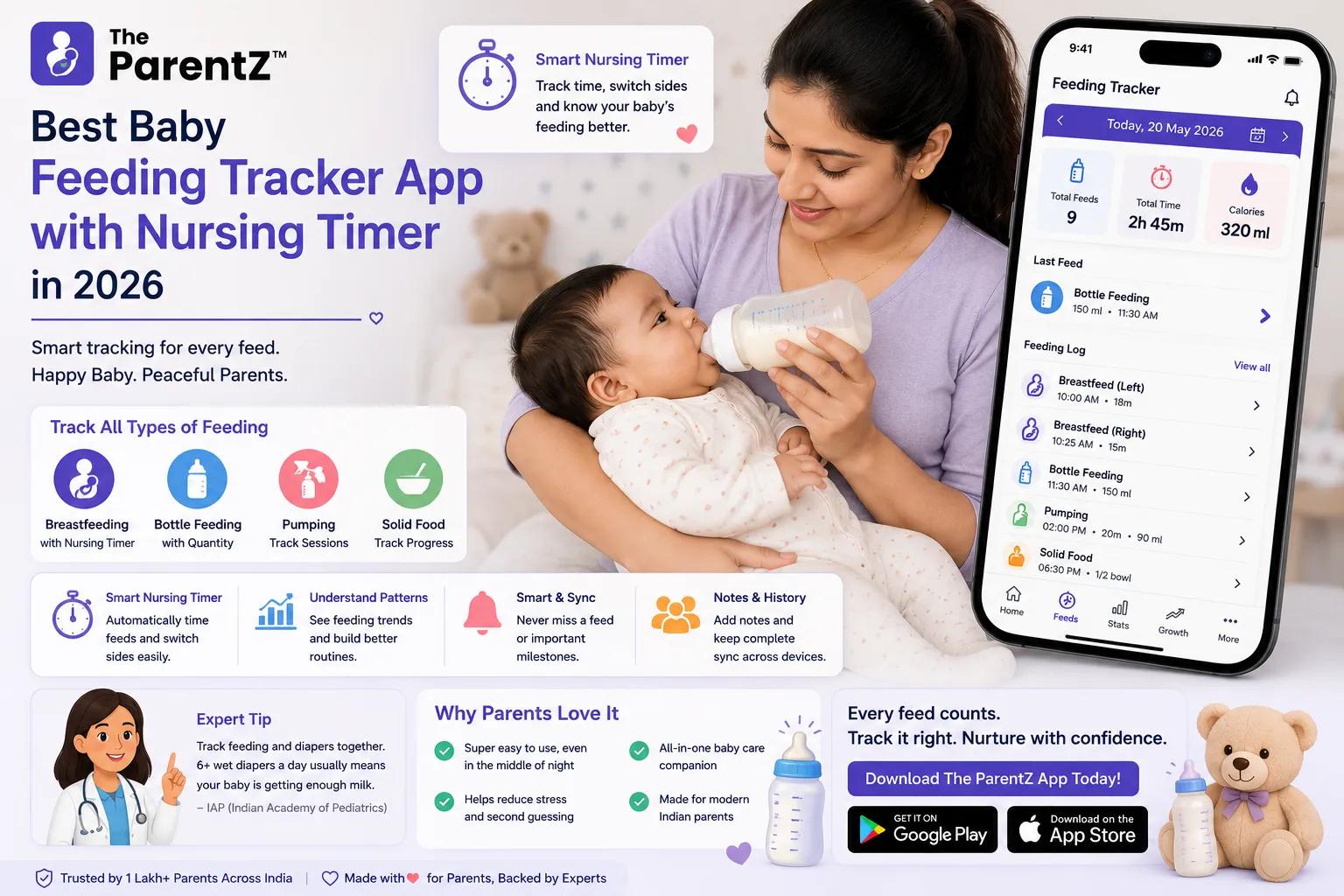 Best Baby Feeding Tracker App with Nursing Timer in 2026